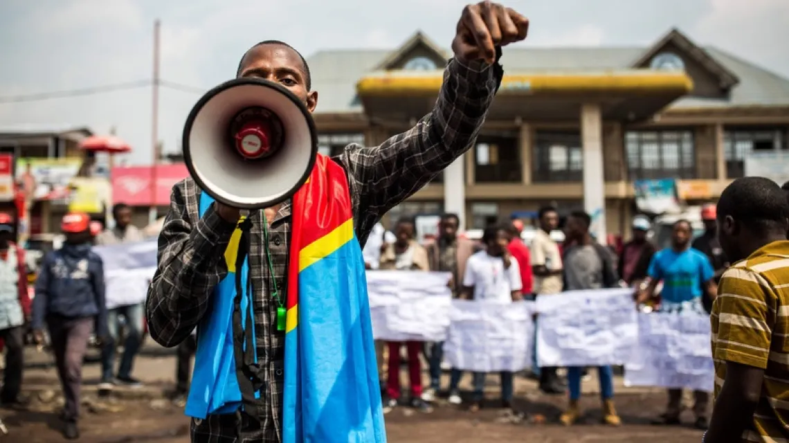 Manifestacja opozycji po ogłoszeniu, że wybory prezydenckie w Kongu zostały przełożone, Goma, 21 grudnia 2018 r. / Fot. PATRICK MEINHARDT / AFP / EAST NEWS / 