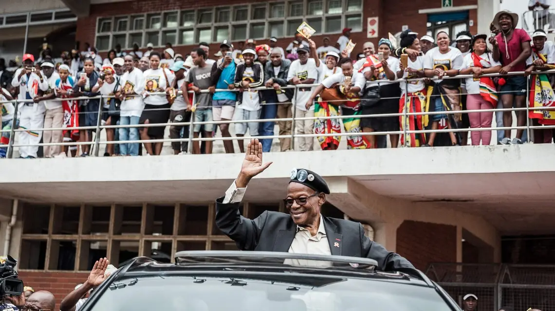 Mangosuthu Buthelezi na stadionie Chatsworth na obrzeżach miasta Durban, marzec 2019 r. / / FOT. RAJESH JANTILAL/AFP/East News