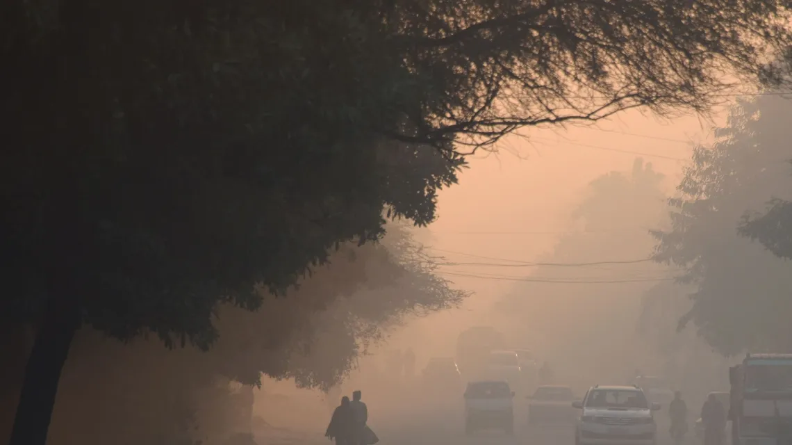 Smog w Gurgaon (Indie), najbardziej zanieczyszczonym mieście świata, 7 marca 2019 r. / Fot. Dominique Faget / AFP / East News / 