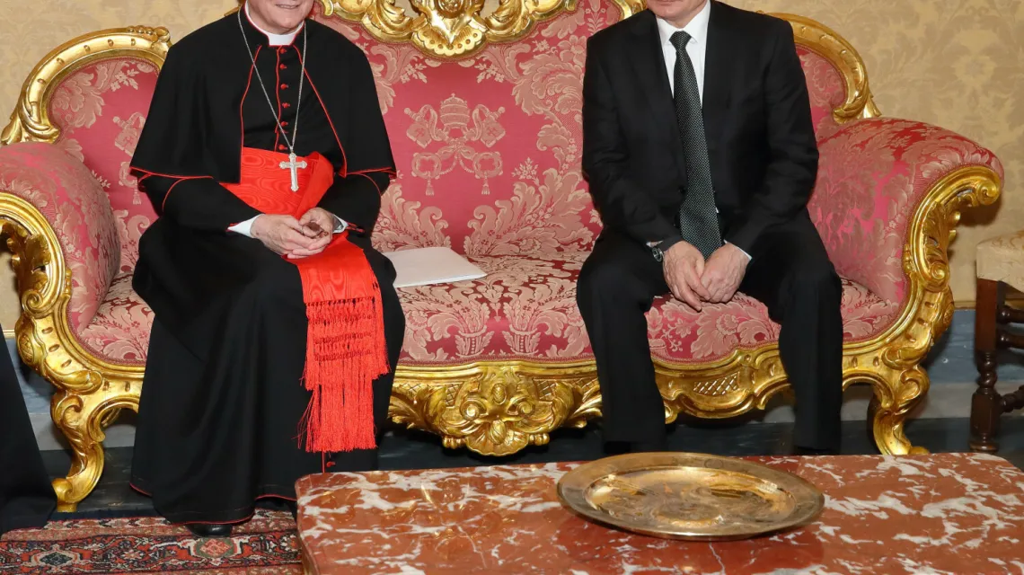 Kard. Pietro Parolin i Władimir Putin, spotkanie w Watykanie w lipcu 2019 r. / Grzegorz GALAZKA/East News / 