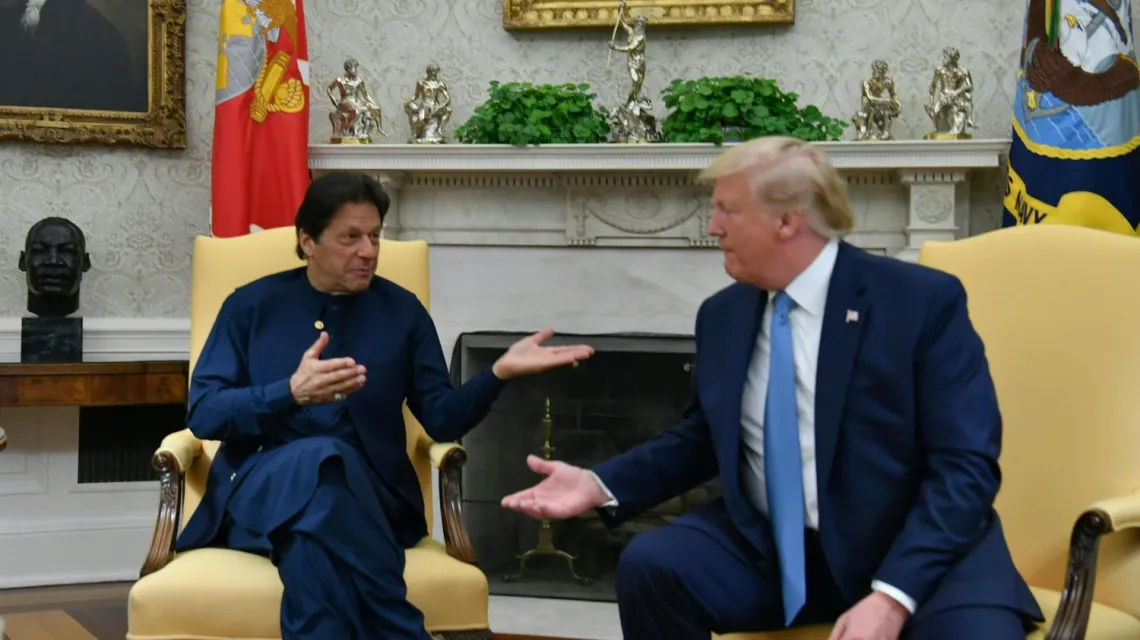 Spotkanie pakistańskiego premiera Imrana Chana i prezydenta USA Donalda Trumpa, Waszyngton, 22 lipca 2019 r. /  / FOT. NICHOLAS KAMM / AFP / East News
