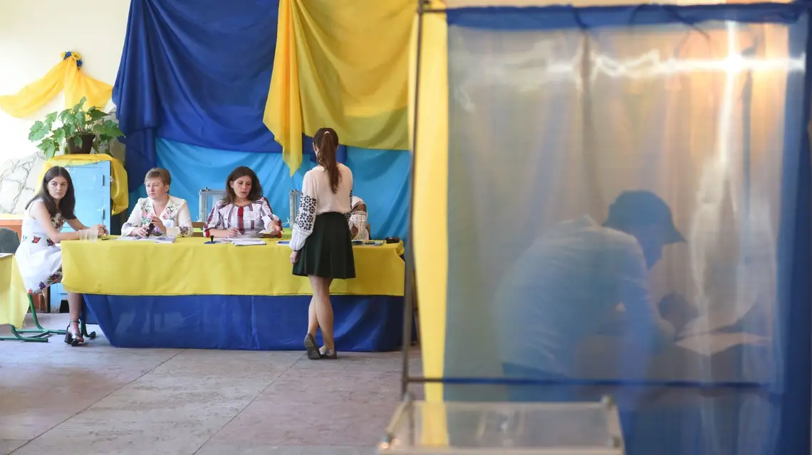 Wybory parlamentarne na Ukrainie, Mszana koło Lwowa, 21 lipiec 2019 r. / / FOT. YURI DYACHYSHYN/AFP/East News