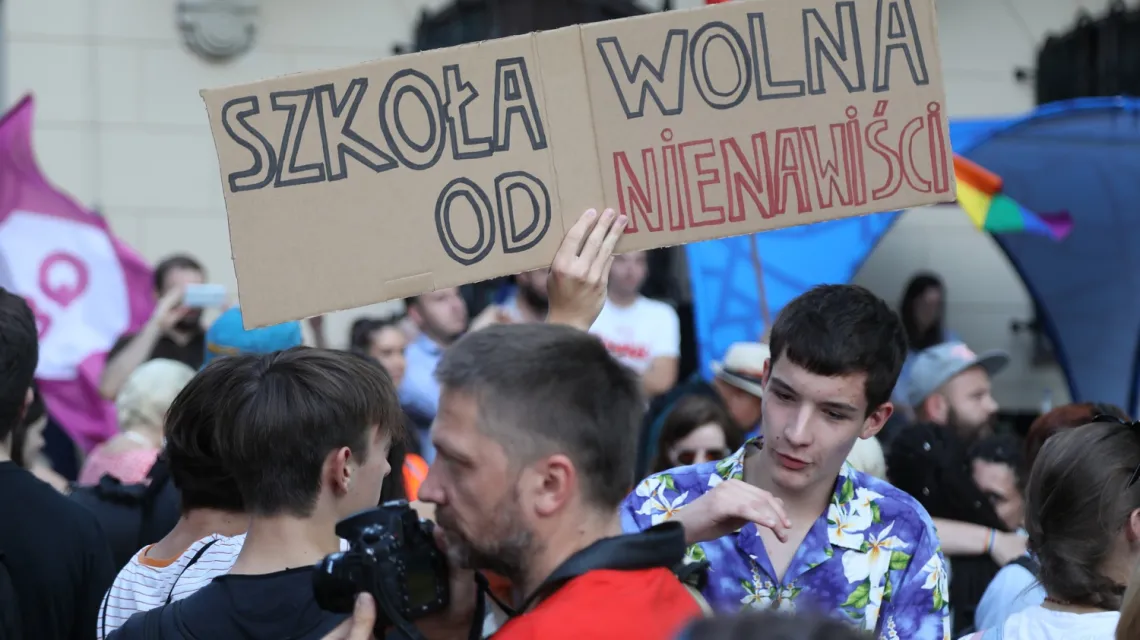 Manifestacja solidarności ze społecznością LGBT+, Kraków lipiec 2019 r. /  / Fot. Jan Graczynski/East News