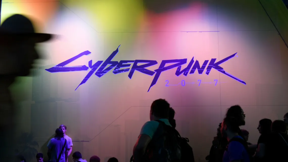 Stoisko Cyberpunk 2077 na targach gier wideo Gamescom w Kolonii, 21 sierpnia 2019 r. Fot. INA FASSBENDER/AFP/East News / 
