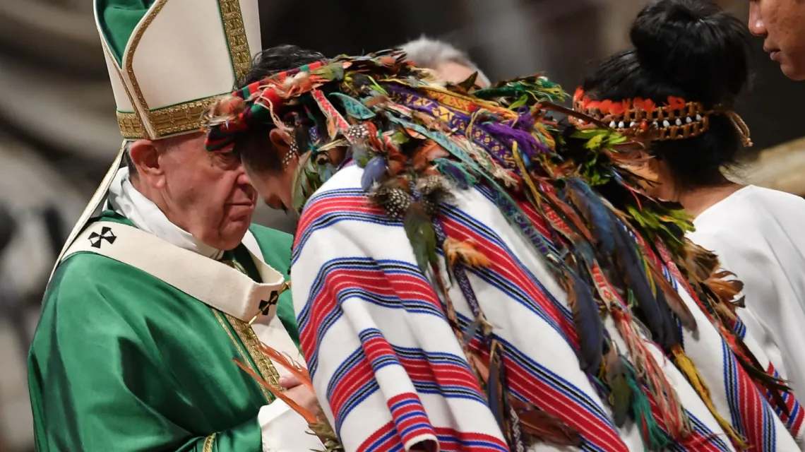 Msza święta zamykająca Synod dla Amazonii, Watykan, 27 października 2019 r. /  / FOT. ANDREAS SOLARO/AFP/East News