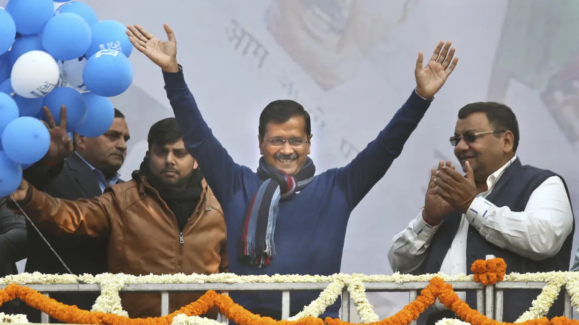 Arvind Kejriwal po wyborczym zwycięstwie, Delhi, 11 lutego 2020 r. / Fot. Manish Swarup / AP Photo / East News / 