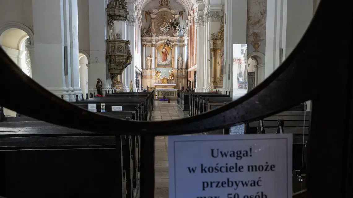 Kościół pw. Najświętszego Serca Pana Jezusa i Matki Bożej Pocieszenia w Poznaniu, 15 marca 2020 r. / / fot. Jakub Walasek / REPORTER
