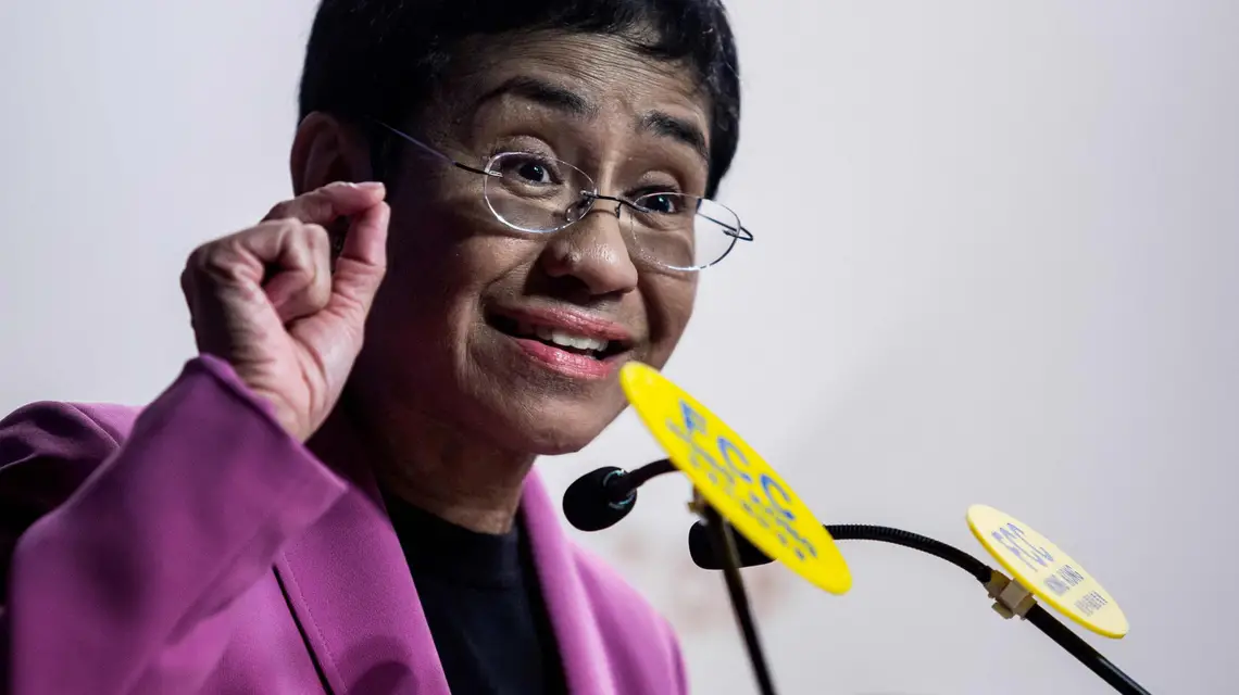 Założycielka internetowego pisma „Rappler” Maria Ressa. Fot. ISAAC LAWRENCE/AFP/East News / 