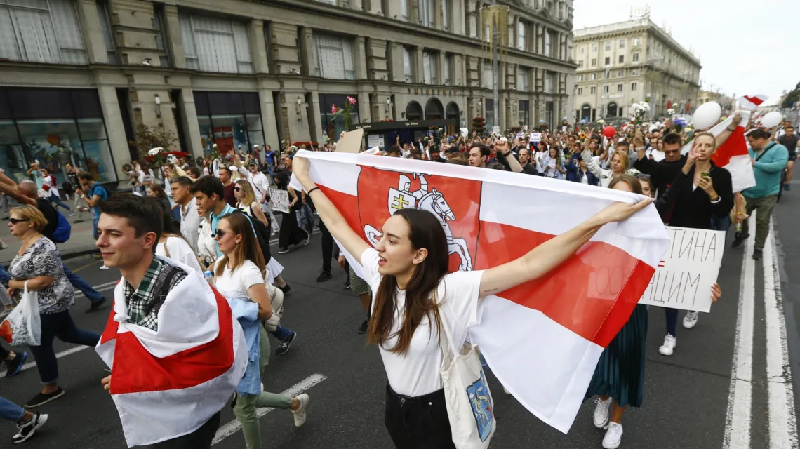 Szósty dzień białoruskich protestów, Mińsk, 14 sierpnia 2020 r. / SERGEI GRITS / AP / EAST NEWS / 