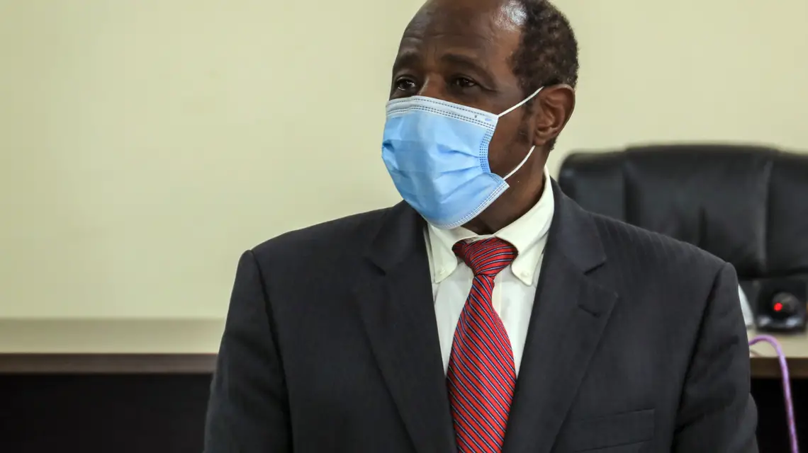 Aresztowany Paul Rusesabagina w Kigali, 31 sierpnia 2020 r. / Fot. AP Photo / East News / 