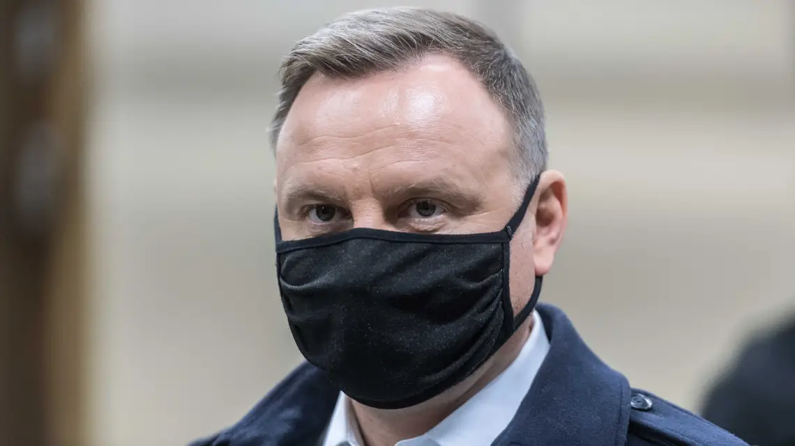 Prezydent Andrzej Duda podczas wizyty na Stadionie Narodowym, 23 października 2020 r. / Fot. Jacek Domiński / Reporter / East News / 