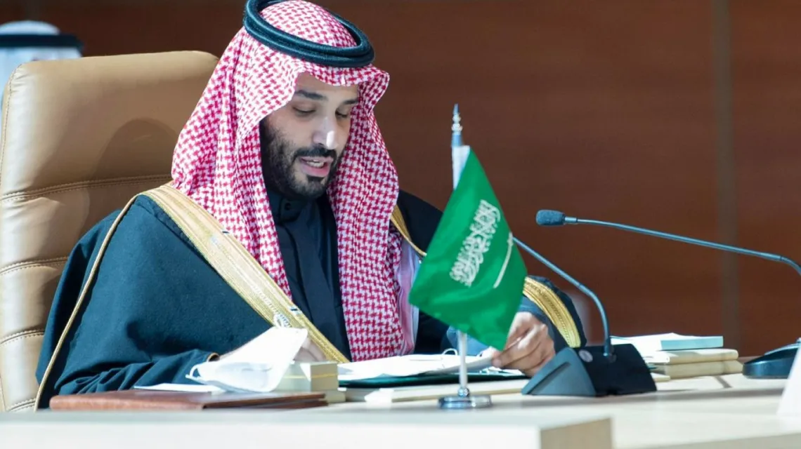 Książę Mohammed ibn Salman na naradzie Rady Państw Zatoki Perskiej w saudyjskiej al-Uli, 5 stycznia 2021 r. Fot. Saudi Press Agency /Xinhua News/East News / 
