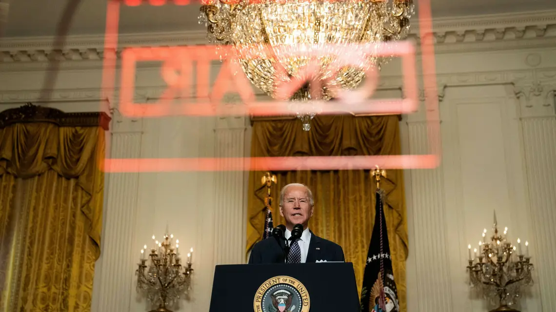 Prezydent USA Joe Biden podczas połączenia z Białego Domu z konferencją bezpieczeństwa w Monachium, 19 lutego 2021 r. / / fot. POOL / Getty AFP / East News