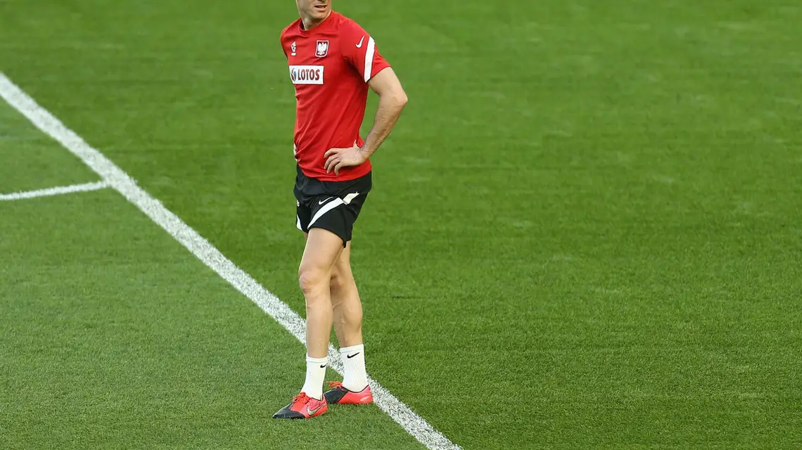 Robert Lewandowski podczas treningu reprezentacji Polski, Gdańsk, 10 czerwca 2021 r. / Fot. Piotr Matusewicz / East News / 