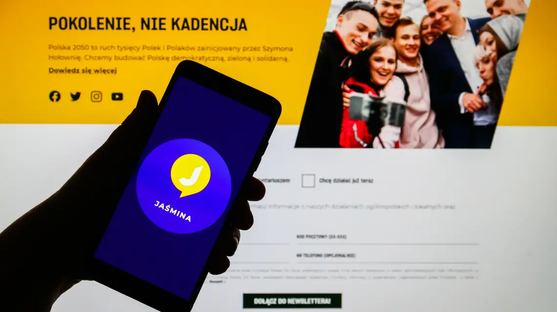 Aplikacja „Jaśmina” Ruchu Polska 2050 / FOT. Beata Zawrzel/REPORTER / 
