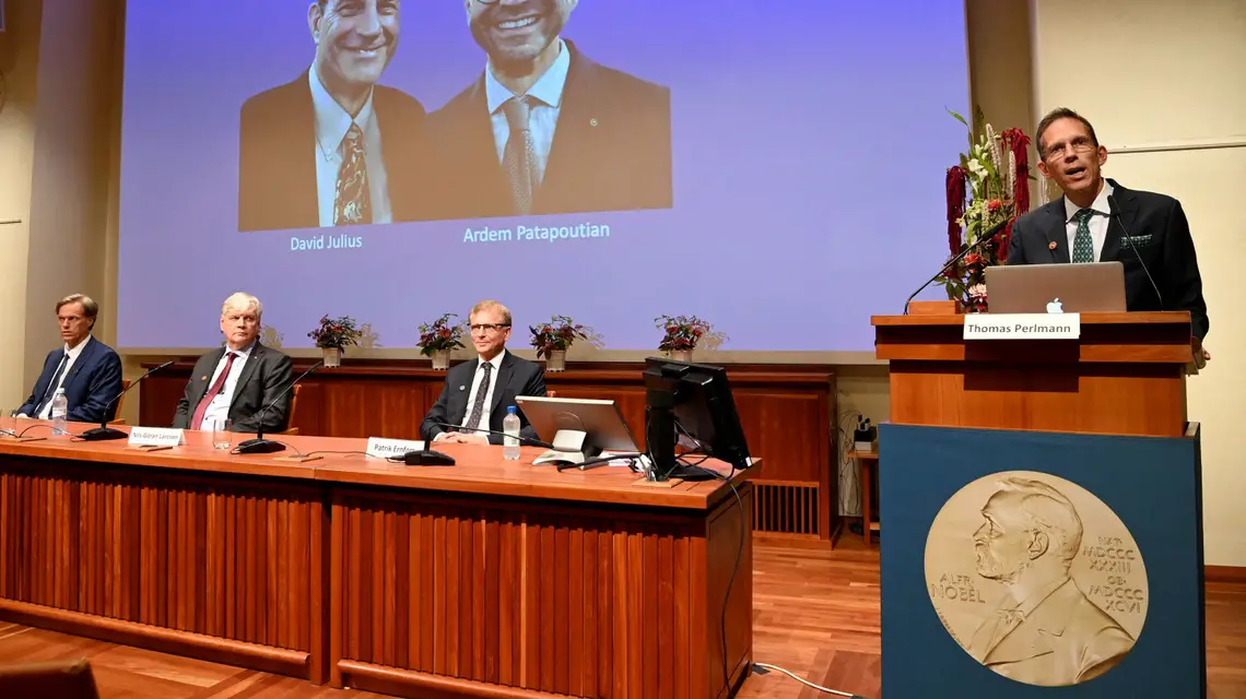 Ogłoszenie laureatów Nagrody Nobla w dziedzinie medycyny i fizjologii. Sztokholm, 4 października 2021 r. Fot. JONATHAN NACKSTRAND/AFP/East News / 