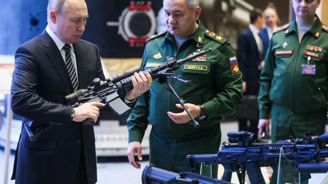 Prezydent Władimir Putin podczas spotkania kolegium Ministerstwa Obrony / fot. Mikhail Metzel/TASS/POOL/SPUTNIK Russia/East News / 