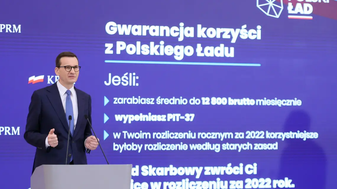  Konferencja premiera Mateusza Morawieckiego, Warszawa, 21 stycznia 2022 r. / Fot. Mateusz Grochocki/East News / 