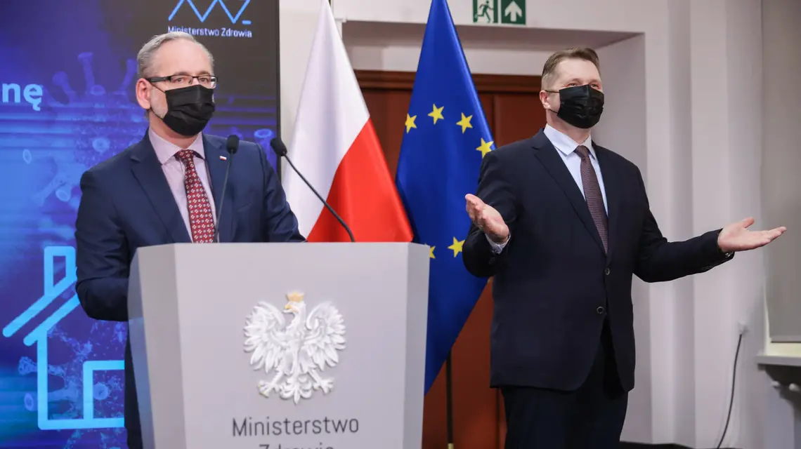 Konferencja ministra zdrowia i ministra edukacji nt. bieżącej sytuacji epidemicznej, 9 lutego 2022 / fot. Andrzej Iwanczuk/REPORTER / 