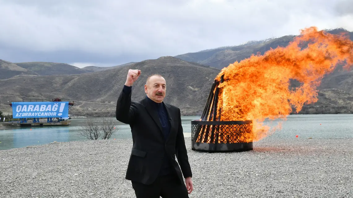 Prezydent Azerbejdżanu Ilham Alijew, marzec 2022 r. Fot. AA/ABACA/Abaca/East News / 