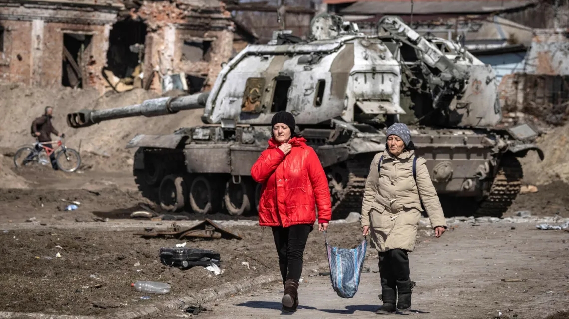 Trościaniec w północno-wschodniej Ukrainie, 29 marca 2022 r. Fot. FADEL SENNA/AFP/East News / 