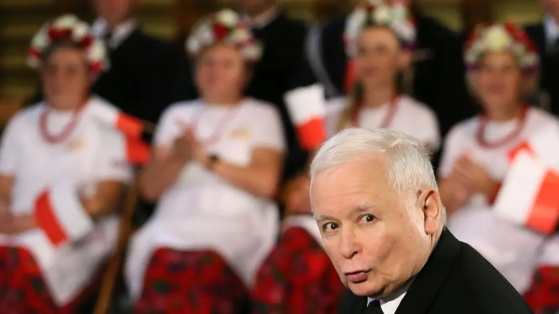 Jarosław Kaczyński na spotkaniu z mieszkańcami Grójca / TOMASZ RADZIK/AGENCJA SE/East News / 
