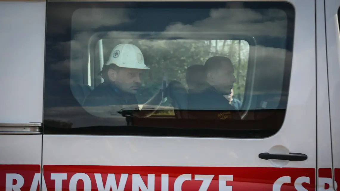 Akcja ratunkowa w KWK Zofiówka, 23 kwietnia 2022 r. Fot. Dominik Gajda/REPORTER / 