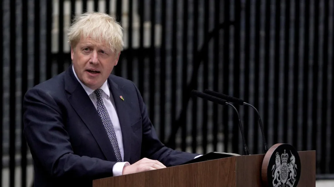 Boris Johnson podaje się do dymisji, 7 lipca 2022 r. Fot. JUSTIN TALLIS/AFP/East News / 