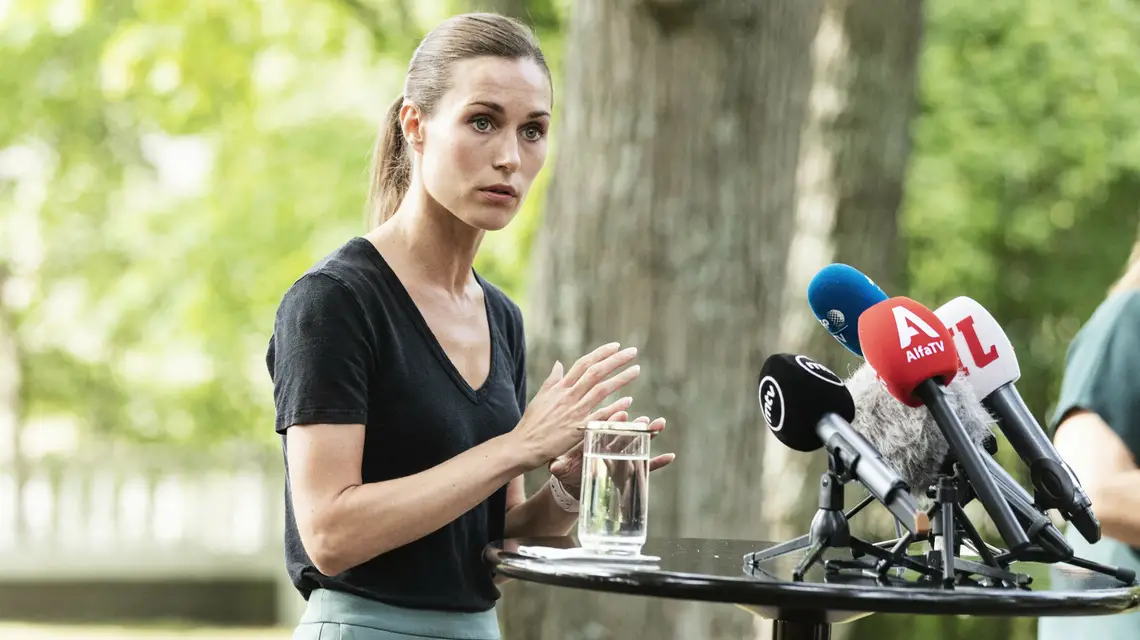 Sanna Marin, premierka Finlandii, podczas konferencji prasowej 19 sierpnia 2022 r. / / RONI REKOMAA / LEHTIKUVA OY / EAST NEWS