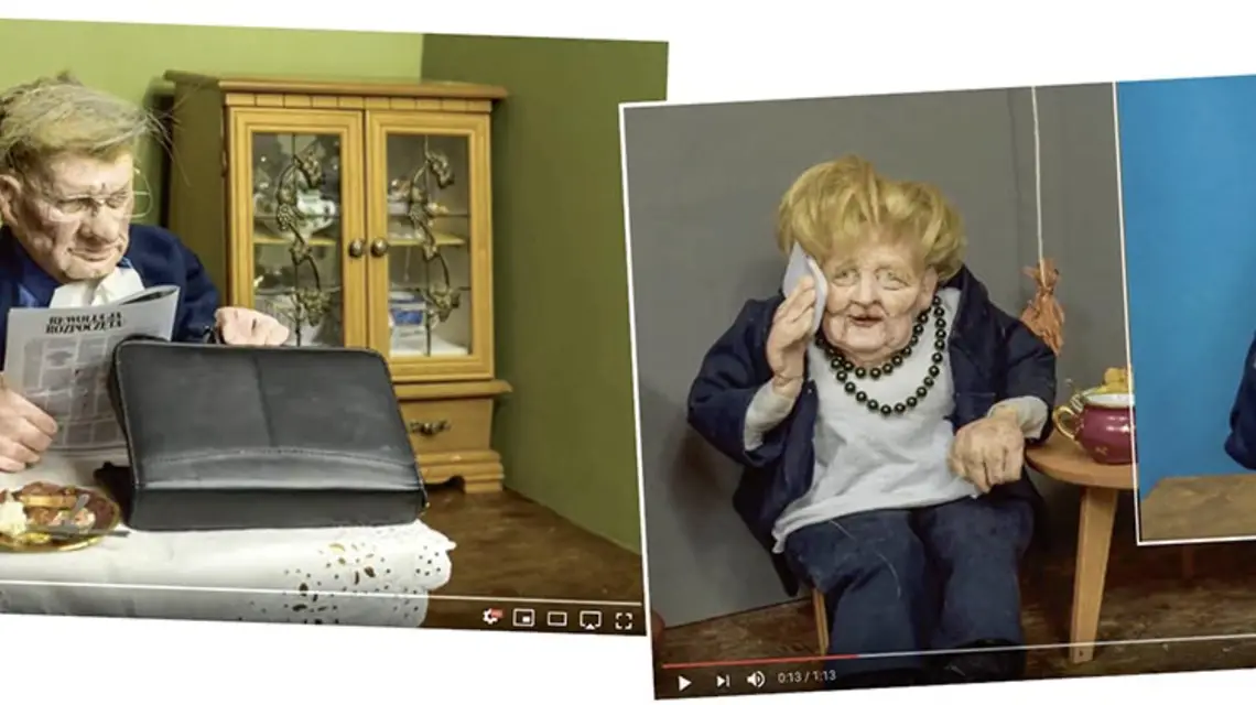 Kadry z animacji Barbary Pieli, emitowanych przez TVP Info w programie „Minęła 20” od września 2017 r. / YOUTUBE.COM