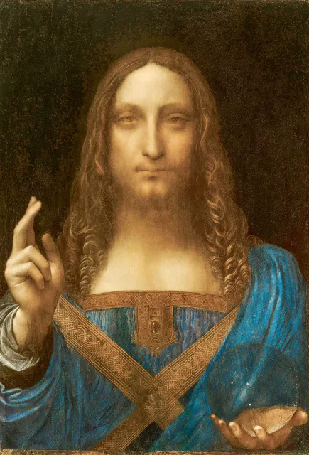 Sprzedany za 450 312 500 dolarów „Salvator Mundi”, przypisywany Leonardowi da Vinci, ok. 1500 r. / WIKIPEDIA