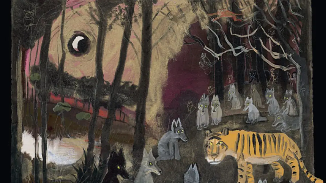 Ilustracja Józefa Wilkonia do "Księgi dżungli" Rudyarda Kiplinga / 