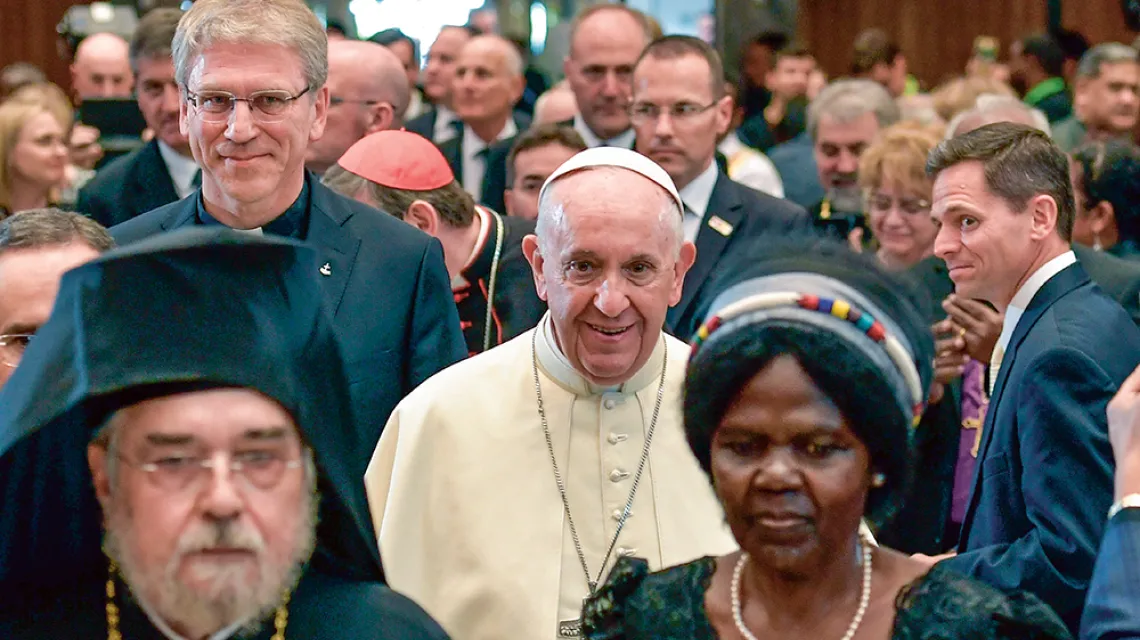 Spotkanie papieża Franciszka z przedstawicielami Światowej Rady Kościołów, Genewa, 21 czerwca 2018 r. / CPP / EAST NEWS