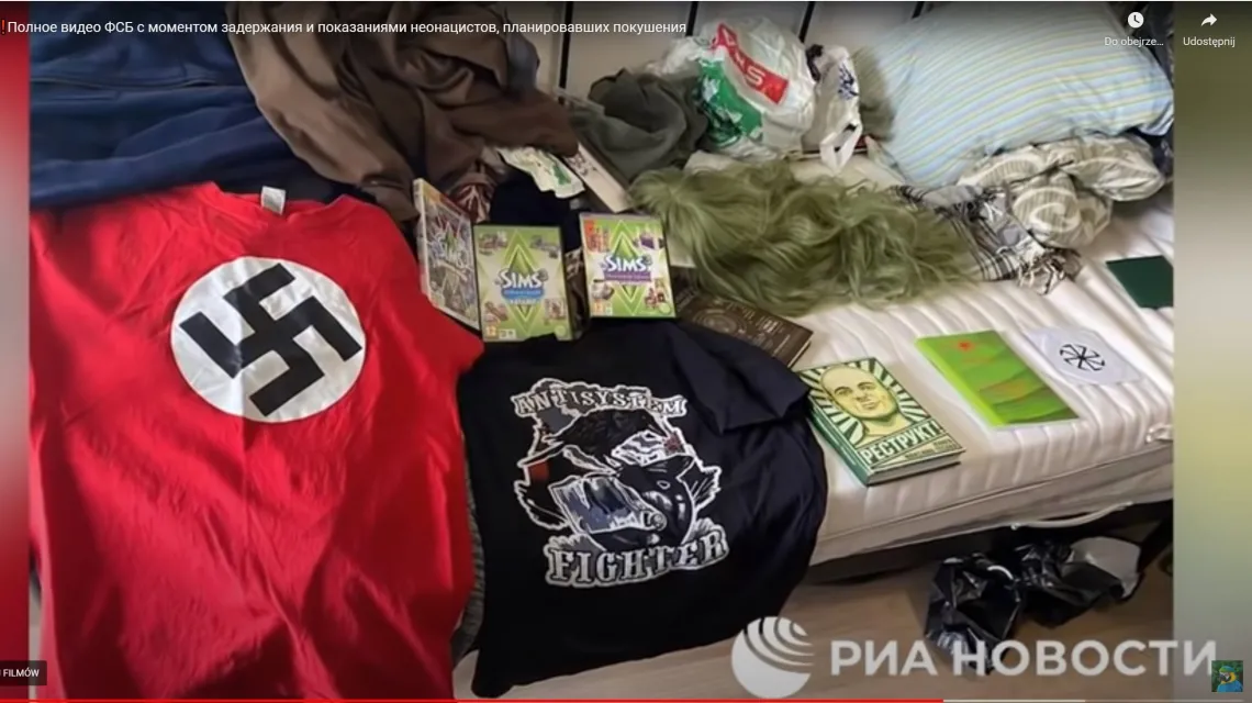 Kadr z opublikowanego przez FSB nagrania przedstawiającego rzekome zatrzymanie i zeznania nazistowskich sabotażystów /  / YouTube