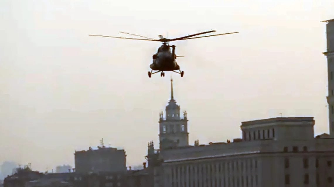 Helikopter nad Moskwą / YouTube