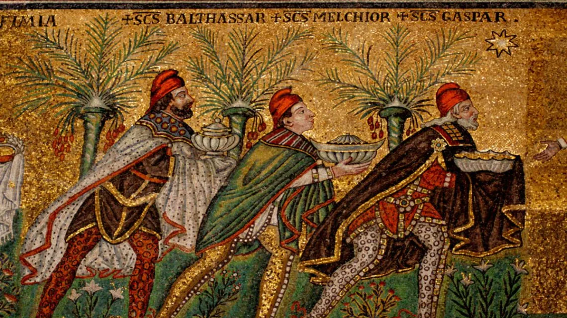 Mozaika Trzech Króli, bazylika San Appolinare Nuovo z VI wieku, Rawenna /  / fot. AlbumRomanski.pl
