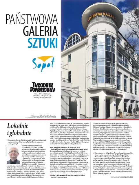 Okładka dodatku "Państwowa Galeria Sztuki w Sopocie" / 