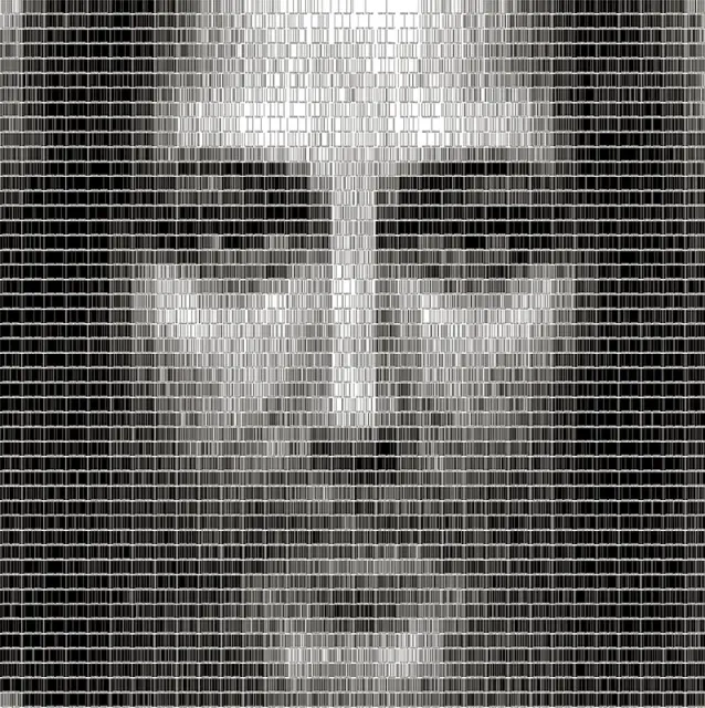 Jezus w wizji Scotta Blake'a (2011 r.), amerykańskiego artysty tworzącego z kodów kreskowych wizerunki znanych postaci / fot. Scott Blake / Rex Features / East News