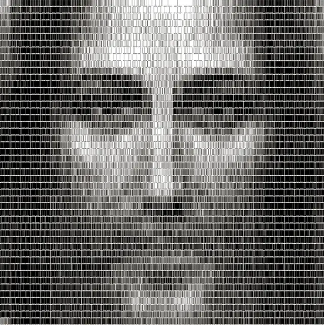 Jezus w wizji Scotta Blake'a (2011 r.), amerykańskiego artysty tworzącego z kodów kreskowych wizerunki znanych postaci / fot. Scott Blake / Rex Features / East News