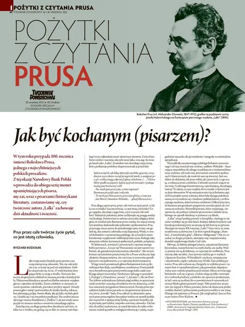 Okładka dodatku "Pożytki z czytania Prusa" / 