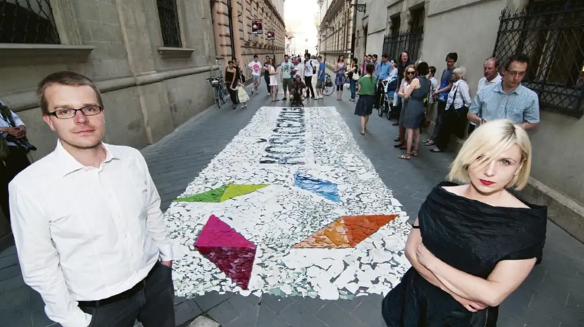 Monika Drożyńska i Ludwik Henne, Koszyce, maj 2012 r. / Fot. Monika Drożyńska