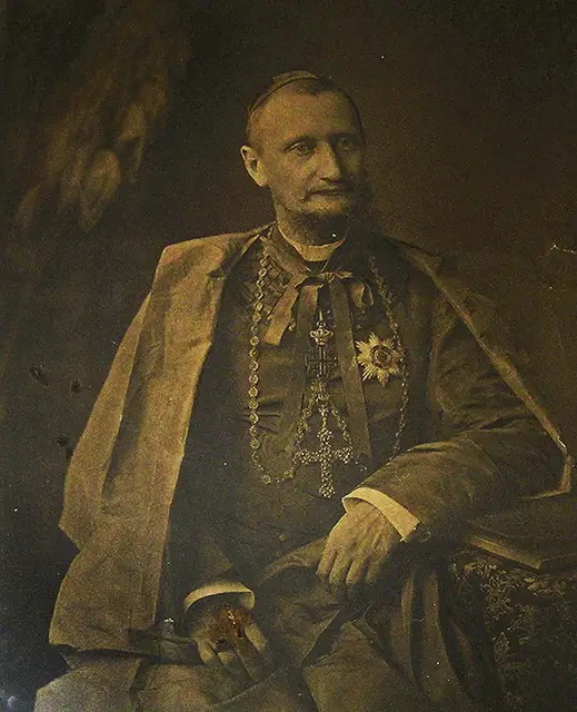Abp Władysław Michał Zaleski (1852–1925), delegat apostolski w Indiach, patriarcha Antiochii. Reprodukcja portretu wiszącego w seminarium w Kandy / Repr. Piotr Kłodkowski