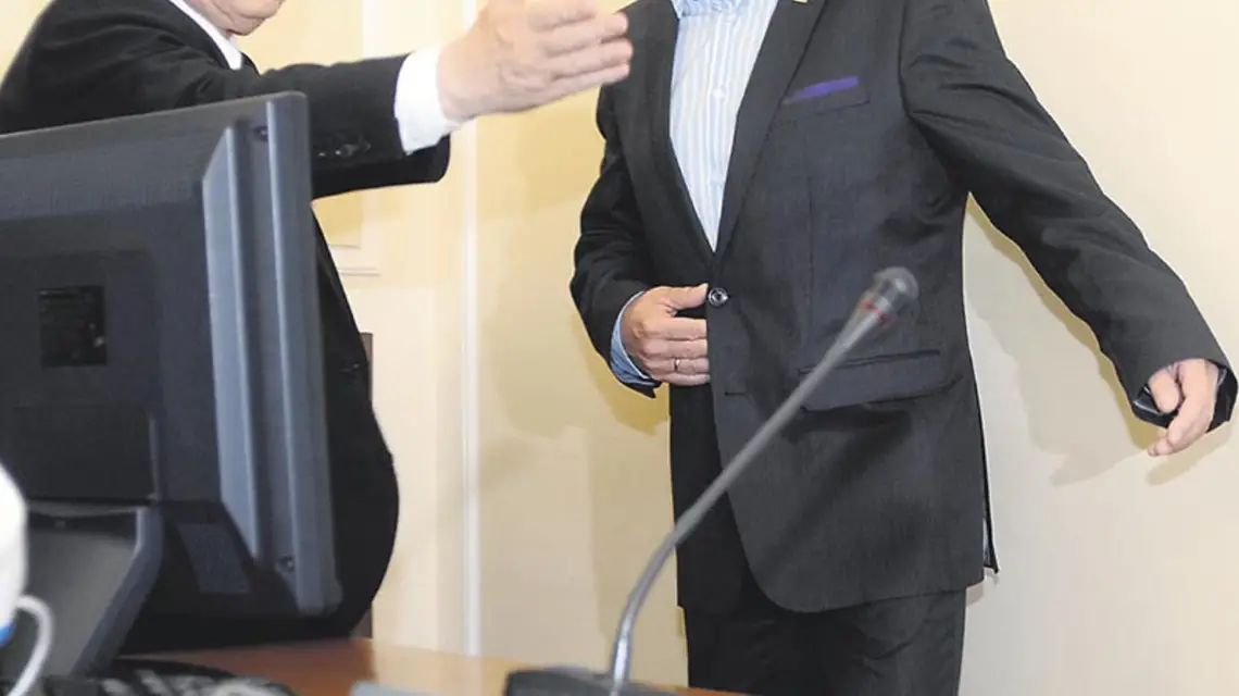 Jarosław Kaczyński i Piotr Duda podczas spotkania kierownictwa PiS z Solidarnością. Warszawa, 12 czerwca 2013 r. / Fot. Witold Rozbicki / REPORTER