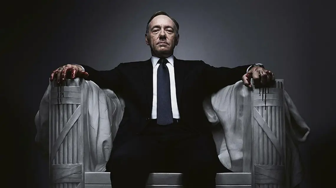 Frank Underwood jako współczesna wersja Abrahama Lincolna, czyli Kevin Spacey na plakacie reklamującym serial „House of Cards” / Fot. MATERIAŁY PRASOWE