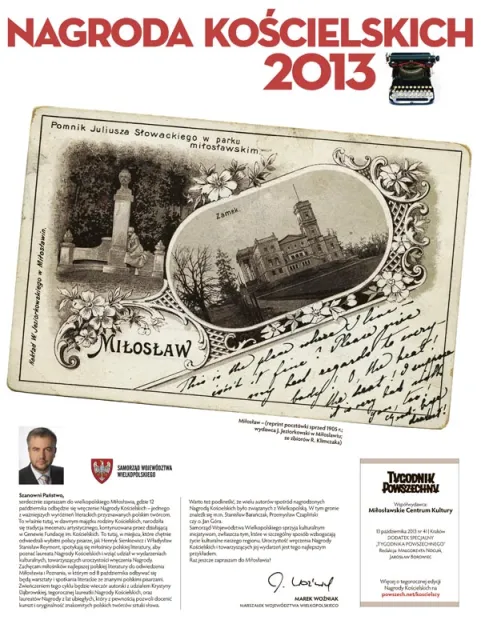 Okładka dodatku, na fot. Miłosław (reprint pocztówki sprzed 1905 r.; wydawca J. Jeziorkowski w Miłoslawiu; ze zbiorów R. Klimczaka) / 