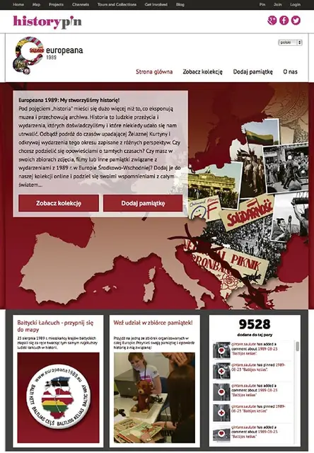 Wielojęzyczna strona internetowa europeana1989.eu / 
