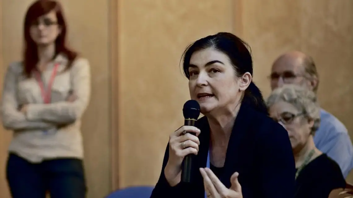 Lavinia Stan podczas tegorocznych „Genealogii pamięci” / Fot. Piotr Drańko / NCK