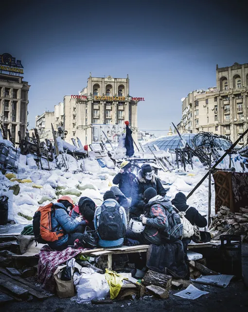 Majdan, Kijów, styczeń 2014 r. / Fot. Rafał Masłow / ZWIERCIADŁO