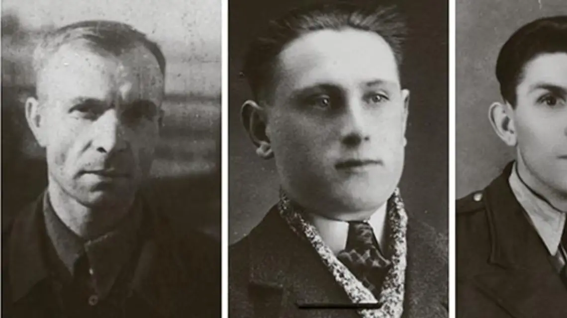 Od lewej: Antoni Skura, Franciszek Wultański, Zygmunt Dąbkowski (trzech akowców infiltrujących pułtuski UB) oraz Zbigniew Deptuła, szef PUBP Pułtusk / Fot. IPN x 4