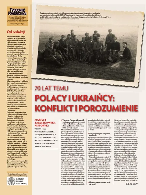 Okładka dodatku "70 lat temu – Polacy i Ukraińcy: konflikt i porozumienie" / 